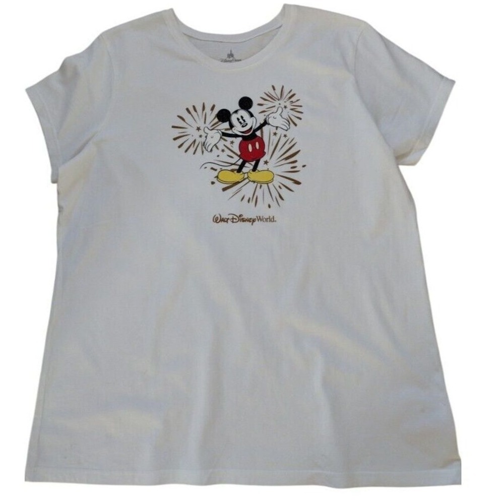 Walt Disney World Disney Parks T Shirt Women's XXL Mickey Fire‎ Works Travel